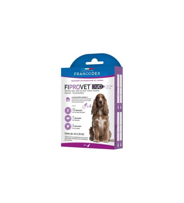Francodex fiprovet Duo 134 mg/40 MG - Solution for Spot-on Dog x4