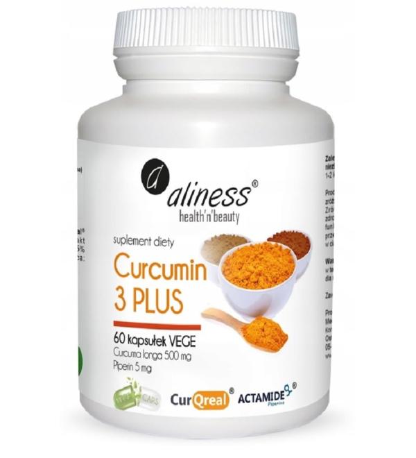 Curcumin Extract C3 Complex 500mg - Aliness Curcuma Longa & Piperine 60 Capsules for Enhanced Absorption - Buy Internationally - Buy Online on GoSupps.com