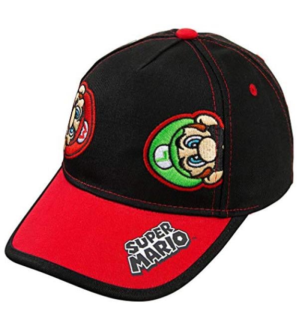 Nintendo Super Mario & Luigi Black Cotton Baseball Cap | Boys Size 4-14 - Buy Online on GoSupps.com