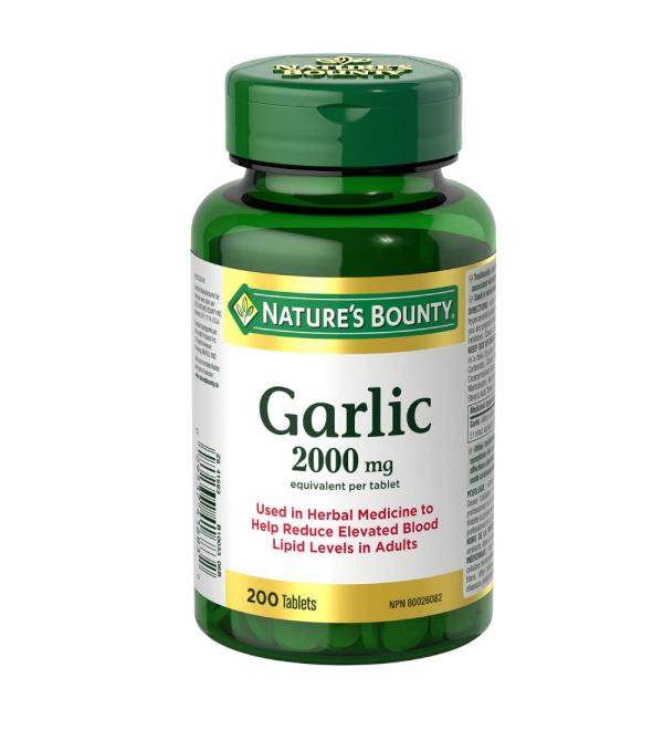 Nature's Bounty Garlic 2000mg 200 Tablets - Support Heart Health and Immune System - Buy Online on GoSupps.com