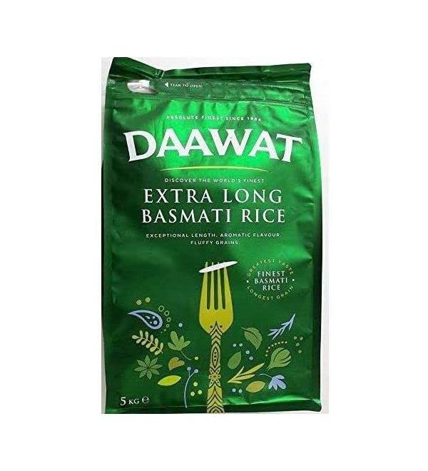 Daawat Extra Long Basmati Rice | Aromatic with Beautiful and Fluffy Grains | Great Flavour | 5KG - Buy Online on GoSupps.com