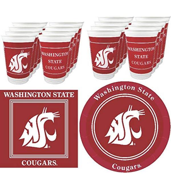 Westrick Washington State Cougars Party Supplies - 48 Pieces - Buy Online on GoSupps.com
