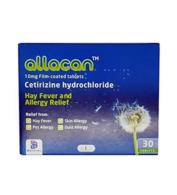 Hayfever & Allergy Relief: Cetirizine 10mg x 30 One-a-Day Tablets, GSL Approved - Buy Online on GoSupps.com
