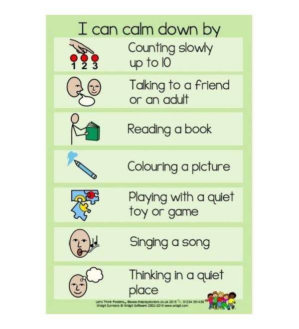 I Can Calm Down Poster - ASD / Autism / SEN / Special Needs Social Communication Visual Aid