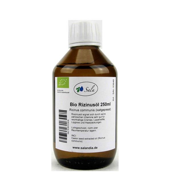 Sala castor oil cold pressed organic 250 ml glass bottle
