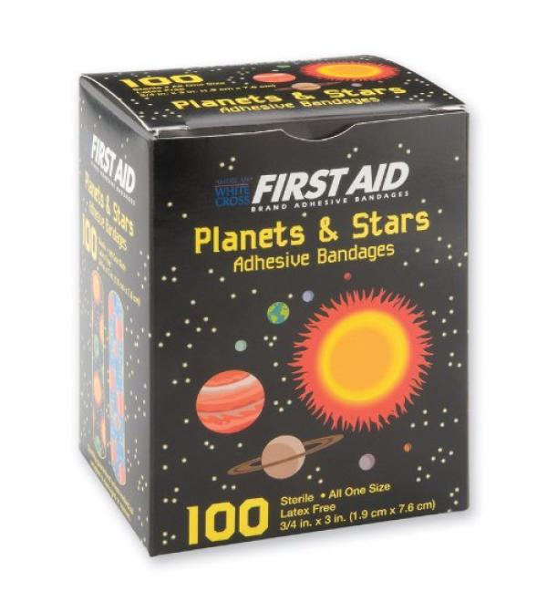 First-aid Planets & Stars Bandages - 100 Per Pack