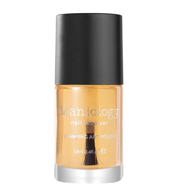 Maniology Sticky Base Coat for Reverse Stamping Nail Art Powder Glitters Foils, Adhering Base Coat