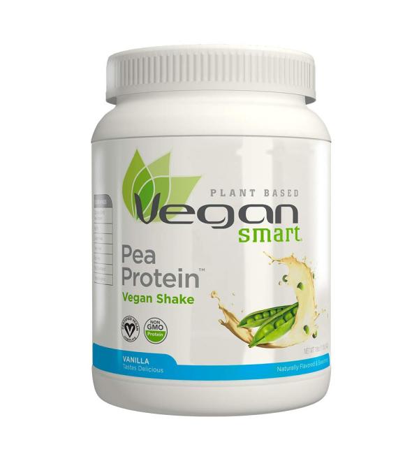VeganSmart Pea Protein Shake Vanilla - 19 oz | Dairy-Free, Plant-Based Protein - Buy Online on GoSupps.com
