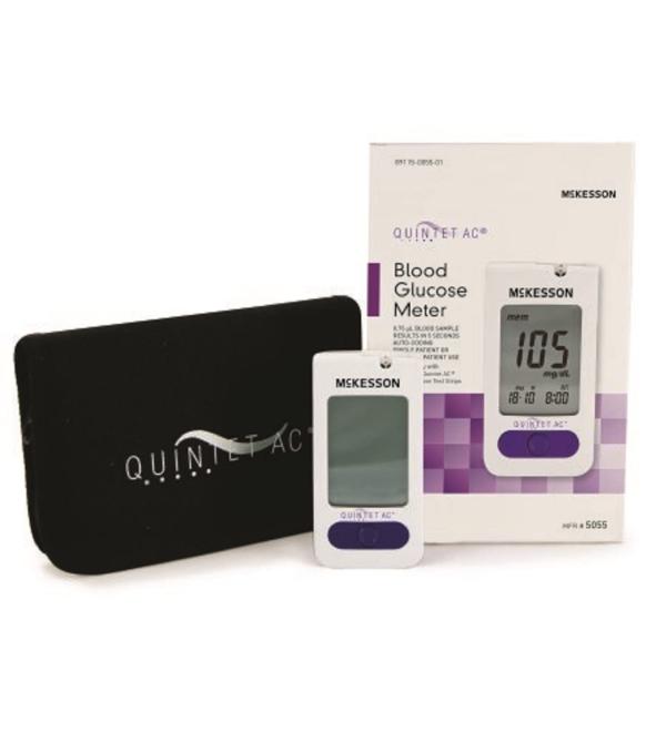 QUINTET AC Blood Glucose Meter 5 Second Results Stores Up to 500 with Date and Time Auto Coding  5055