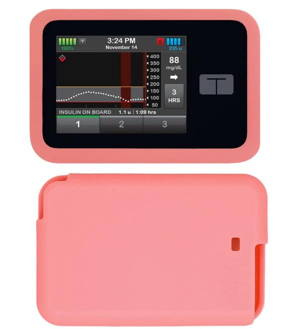 Premium Silicone Case for Tandem Diabetes Care Insulin Pump T:Slim X2 Pump (Pink)