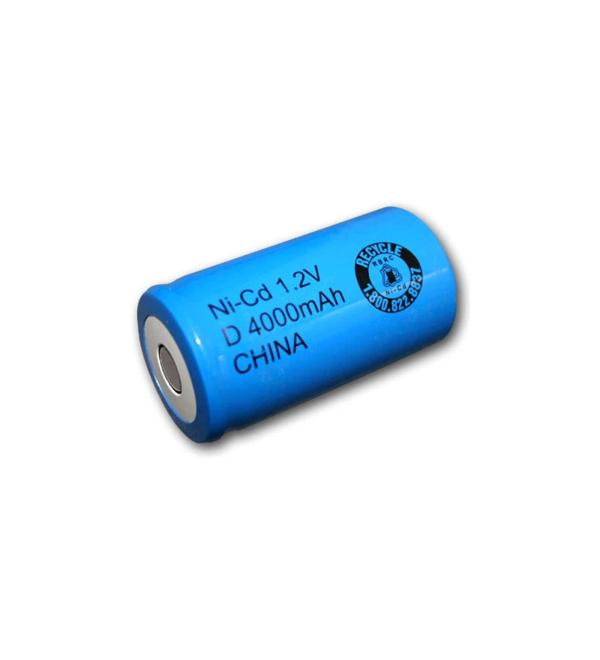 Exell 1.2V 4000mAh NiCD D Rechargeable Battery Flat Top Cell