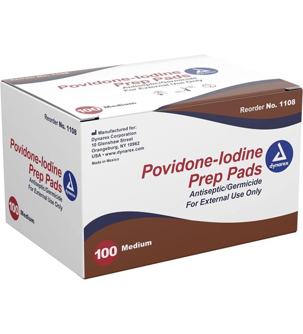 Dynarex Povidone-Iodine Prep Pads - 100 Pack - Buy Online on GoSupps.com