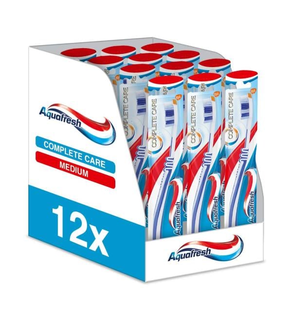 Aquafresh Complete Care Toothbrush Medium Pack of 12 Complete Care - 12 pack - Buy Online on GoSupps.com