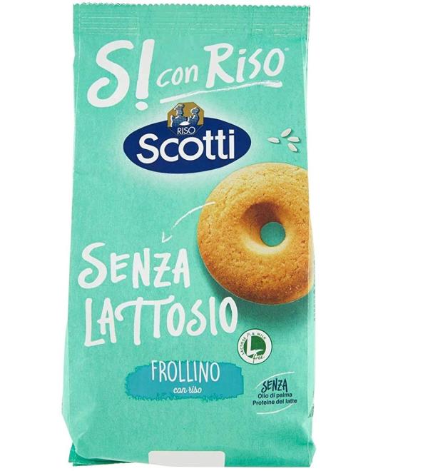 Riso Scotti Riso Scotti Frollino with rice Without Lactose Sandblasted Cookies with Lactose-Free Rice 350 g 3 Pieces