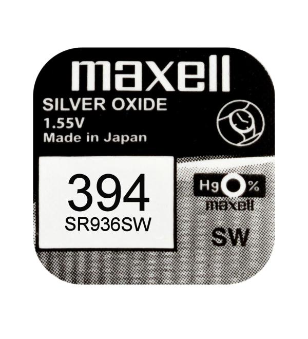 Maxell One (1) X 394 SR936SW SB-A4 Silver Oxide Watch Battery 1.55v Blister Packed 1 Count (Pack of 1)