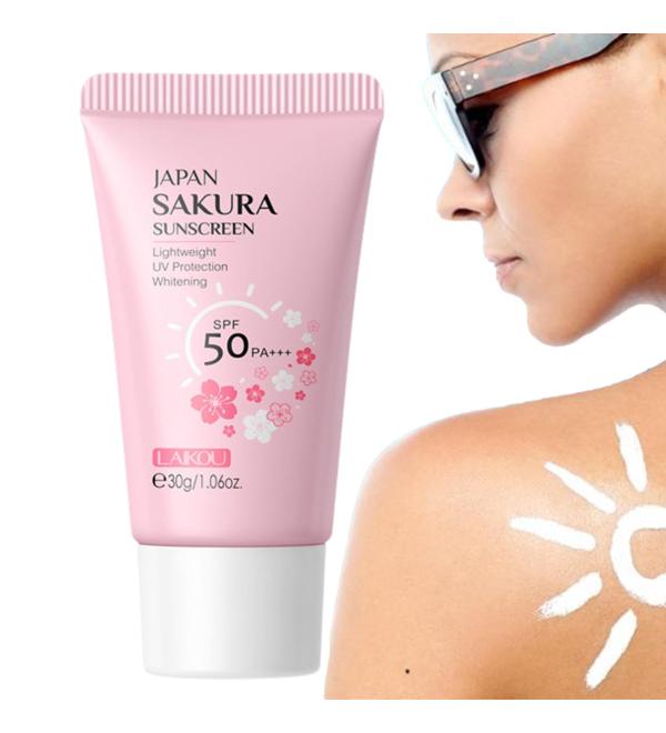 Kasmole Sakura Sunscreen Body Cream SPF50 - Buy Online on GoSupps.com