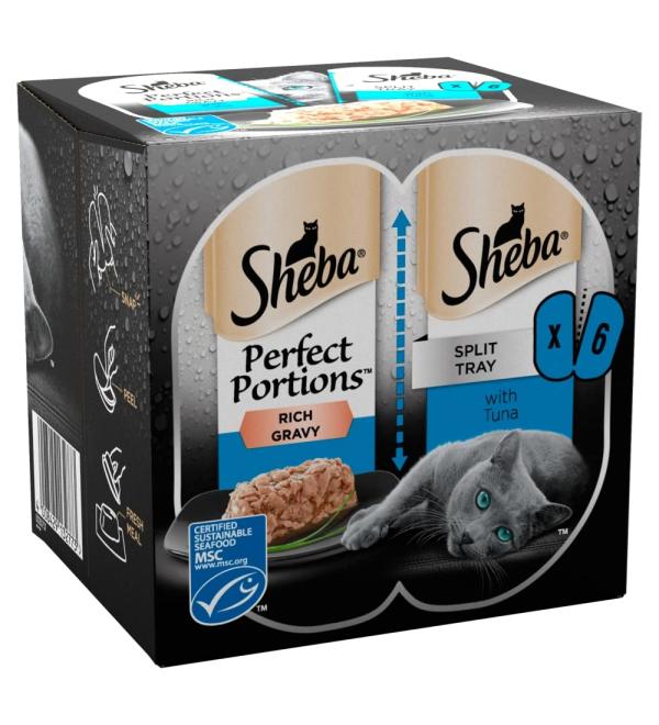 Sheba Portions with Tuna Chunks in Gravy 3x(2x37.5g) Fish