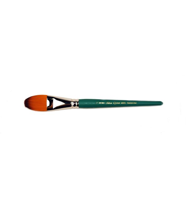 Silver Brush Limited 6809S1 Crystal Pointed Oval Brush for Watercolor and Oil, Size 1, Short Handle 1 in