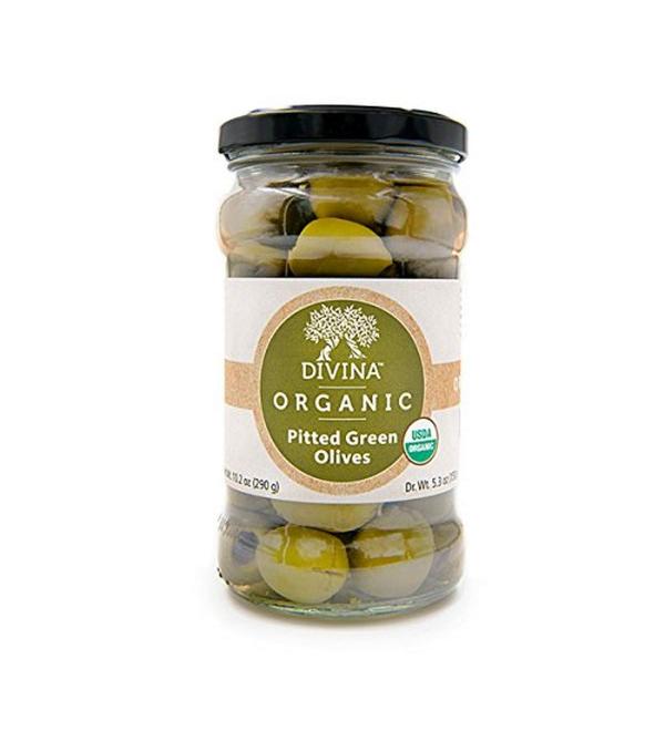 Divina Organic Pitted Green Olives 5.3 oz - Premium Quality, USDA Certified, Mediterranean Flavors - Buy Online on GoSupps.com