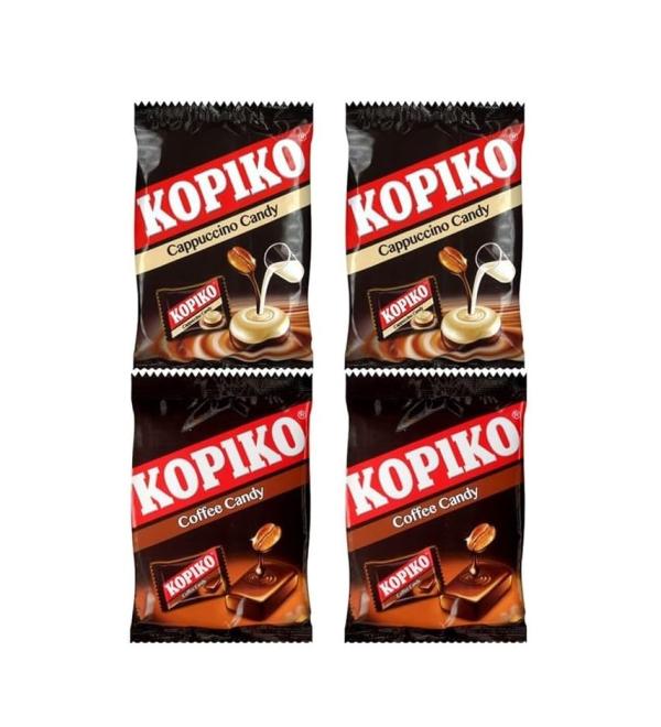 Kopiko Coffee Hard Candy Original Coffee & Cappuccino 100g x 4 Bundle (Pack of 4)