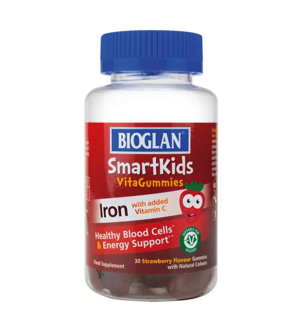 Bioglan SmartKids Iron VitaGummies - 30 Strawberry Gummies | Kids Iron Supplement - Buy Online on GoSupps.com