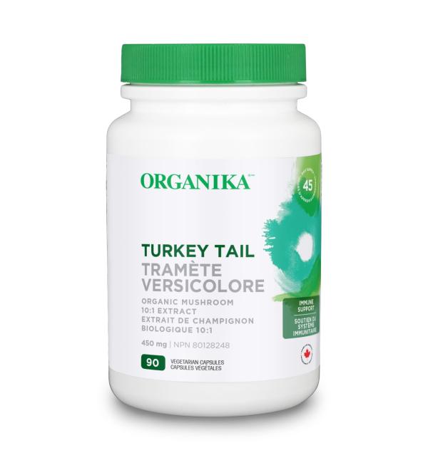 Organika Turkey Tail Mushroom- Organic 450mg 10:1 Extract- Immune Support- 90vcaps - Buy Online on GoSupps.com