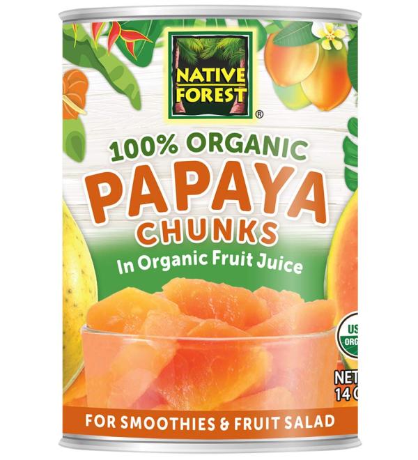Organic Papaya Chunks - 14 oz Cans (Pack of 6) | Native Forest - Buy Online on GoSupps.com