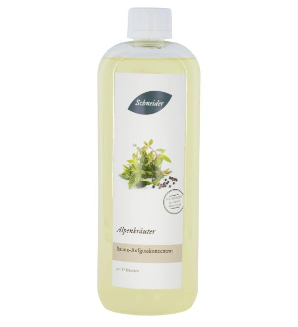 Saunabedarf Schneider Infusion Concentrate - Alpine Herbs 1000ml for Perfect Sauna Experience | International Shipping - Buy Online on GoSupps.com