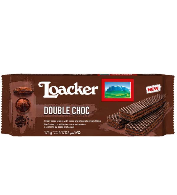Loacker Loacker Wafer Choc Cookies Double Waffles with Chocolate and Cocoa Cream 175 g Pack of 12