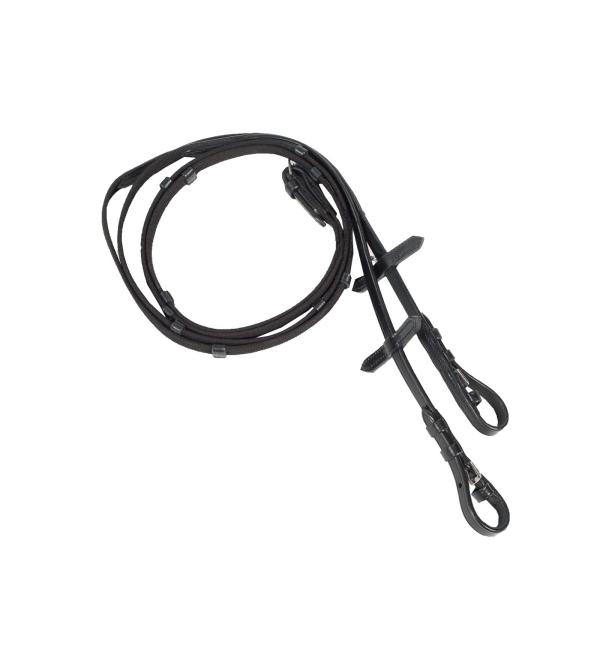 HORZE Slender Grippy Rubber Reins Black - Buy Online on GoSupps.com