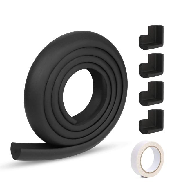 Vicloon Edge Protectors 2 M Foam Safety Strip and 4 Corner Cushion Protector Set Edge Corner Guards for Baby - Black - Buy Online on GoSupps.com