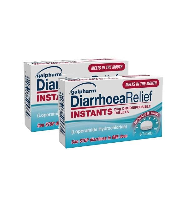 GALPHARM Diarrhoea Relief Instant Melts 2mg Loperamide Orodispersible Tablets - Pack of 12 - Buy Online on GoSupps.com