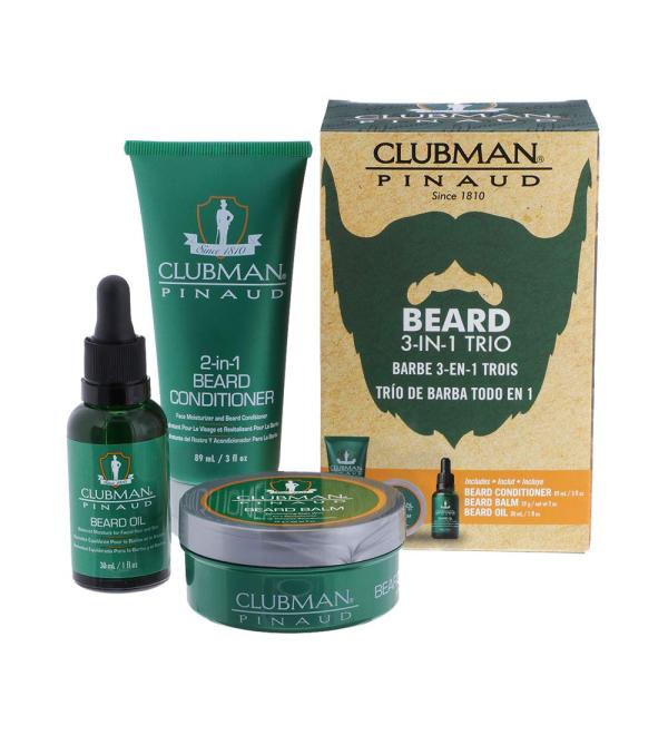 Clubman Pinaud Beard Kit - Beard Conditioner, Balm & Oil - Buy Online on GoSupps.com