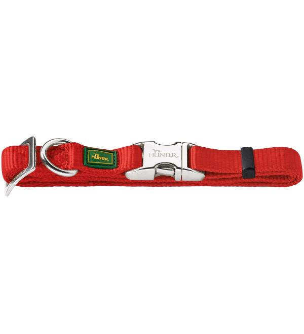 HUNTER VARIO BASIC ALU-STRONG collar dog collar nylon aluminum buckle L red L red