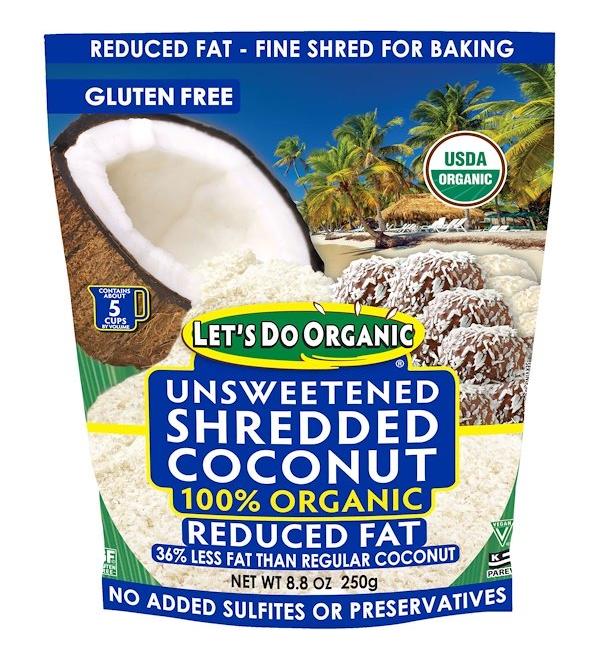 Edward & Sons Let's Do Organic 100% Organic Unsweetened Shredded Coconut Reduced Fat 8.8 oz (250 g)