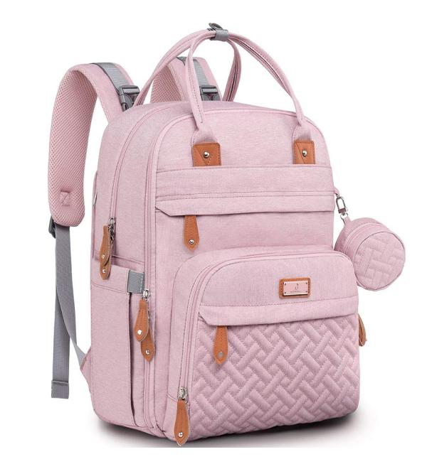 BabbleRoo Baby Diaper Bag/Backpack - Stylish Pink Diaper Backpack for Moms | International Shipping Available - Buy Online on GoSupps.com