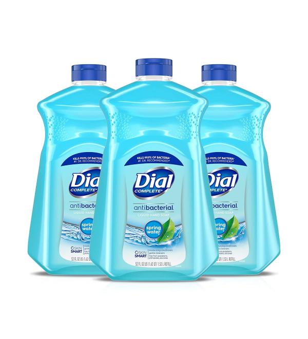 Dial Antibacterial Liquid Hand Soap Refill, Spring Water, 52 fl oz, 3 Pack - Buy Online on GoSupps.com