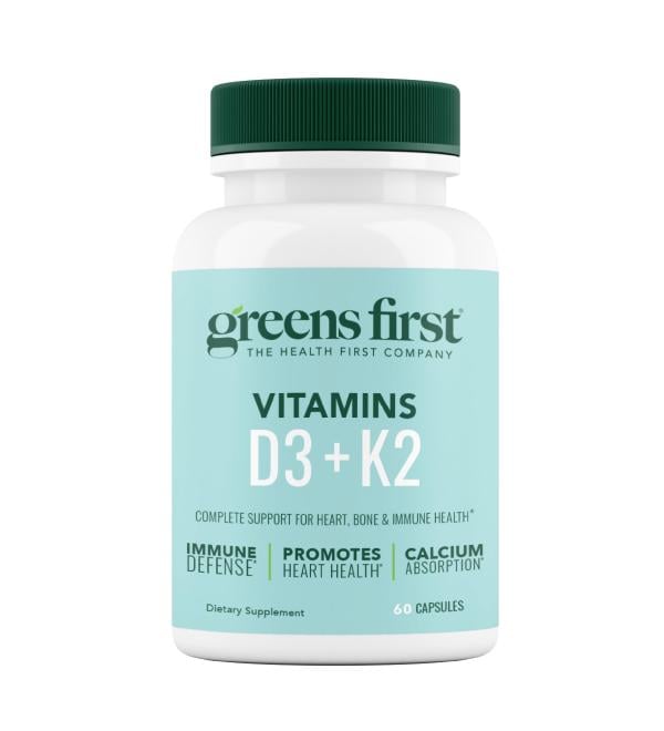 Greens First Vitamins D3+K2 60 Capsules - Buy Online on GoSupps.com