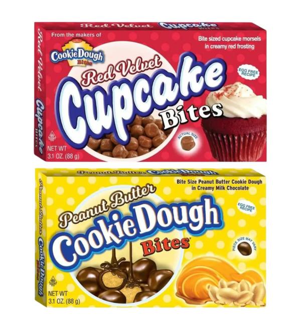 Dough Bites Bundle With Cookie Dough Bites Red Velvet Cupcake Bites 88g and Dough Bites Peanut Butter 88g (2 Pack)