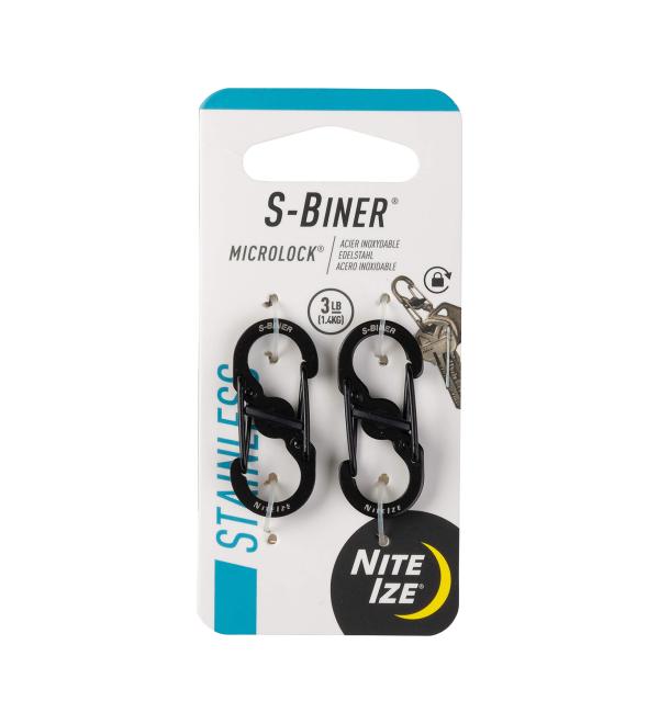 Nite Ize S-Biner Micro Lock 2pc Black - Buy Online on GoSupps.com