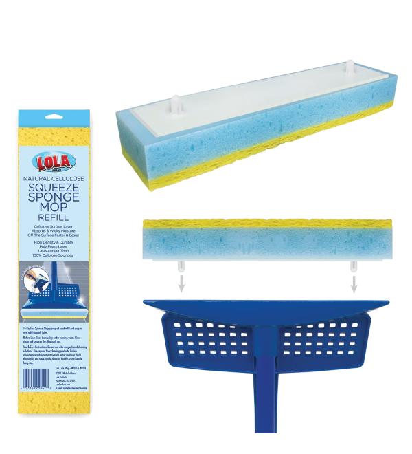 LOLA Cellulose Squeeze Sponge Mop 9in - Buy Online on GoSupps.com