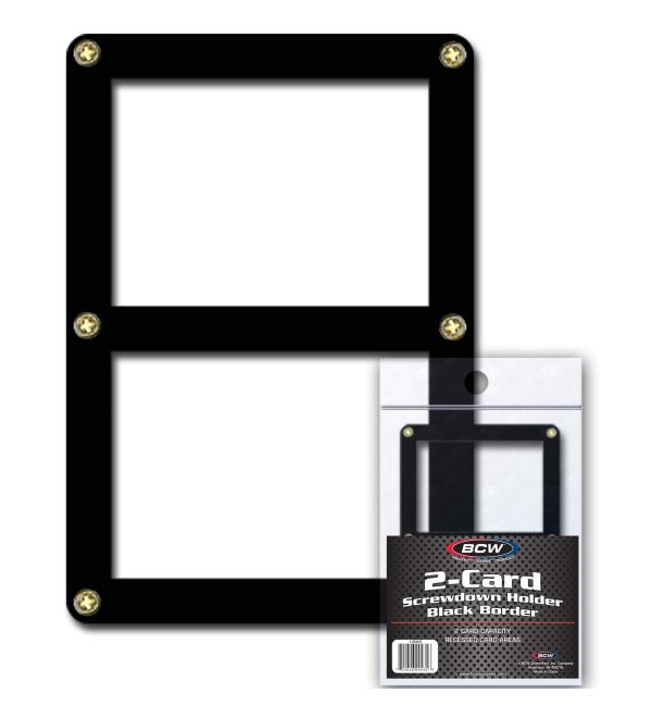 BCW 1-2CS-B 2 Card Screwdown Holder - Black Border