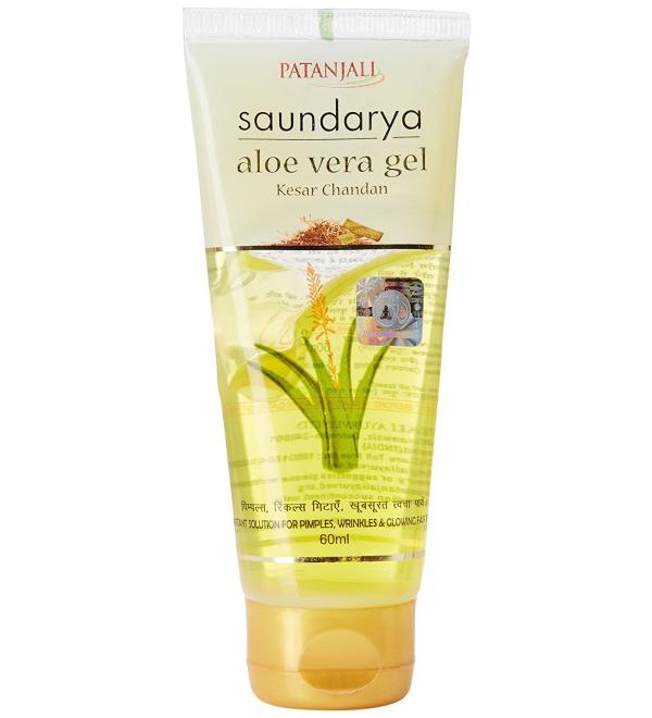 patanjali Saundarya Alovera Gel Kesar Chandan 60 ml 2.03 Fl Oz (Pack of 1)