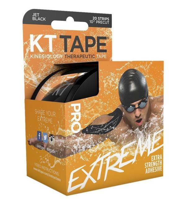 Kt Tape Extreme Extra Strength Adhesive Jet Black 20 Strips (Pack of 2)