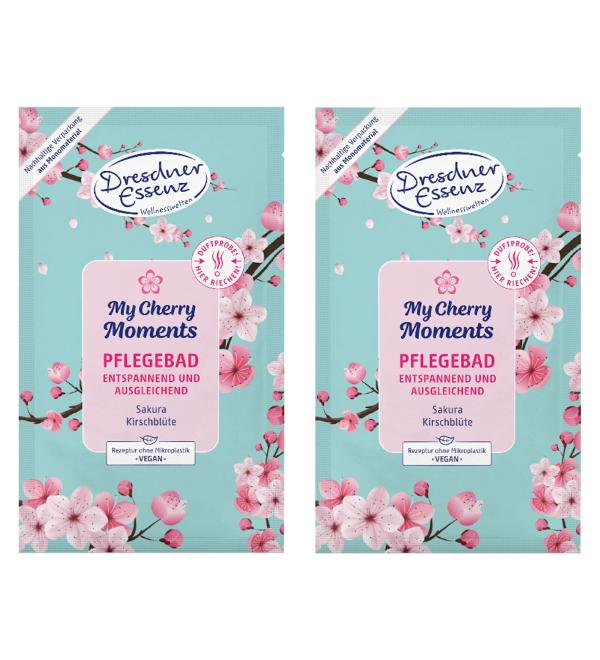 Pack of 2 Dresdner Essenz Bath Care My Cherry Moments 2 x 60 g Bath Additive Vegan