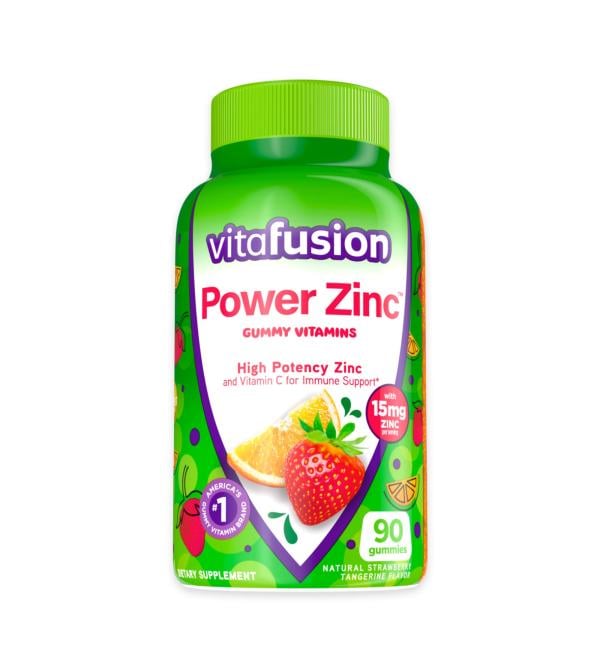 Vitafusion Power Zinc Gummy Vitamins - Strawberry Tangerine Flavored Immune Support - 90 Count - Buy Online on GoSupps.com