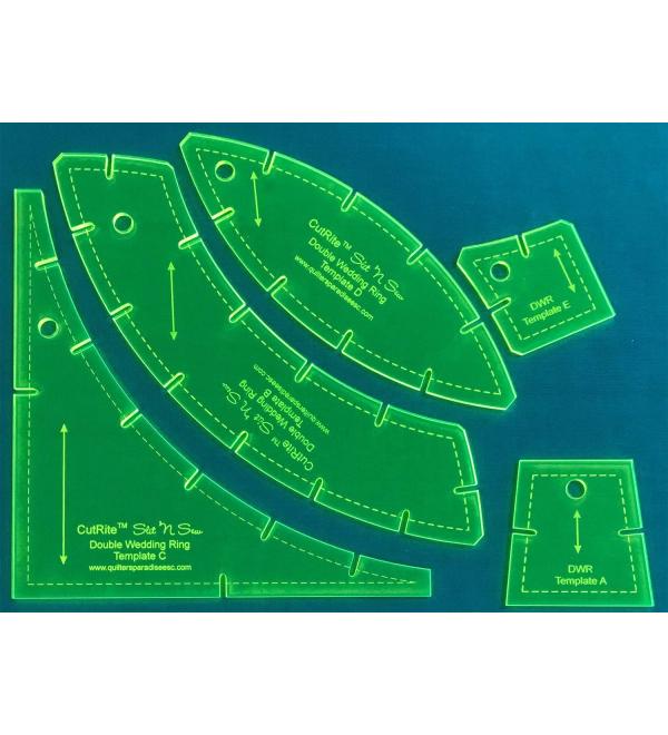 Quilter's Paradise Slit N Sew Double Wedding Ring Set Templates - Acrylic, none 1
