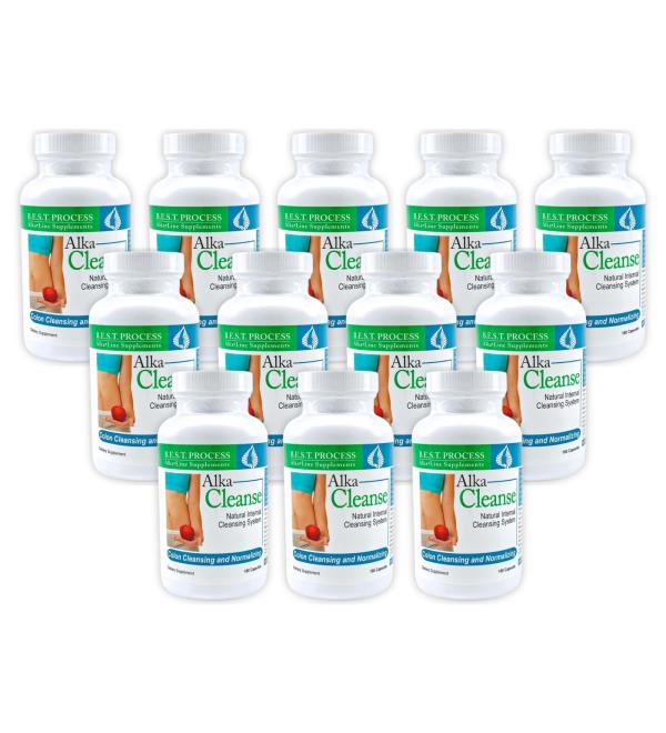 Morter HealthSystem Alka Cleanse Best Process Alkaline Herbal Detox Colon Cleanse & Digestive Distress Formula Psyllium Husk Probiotics Enzymes & Herbs (12)