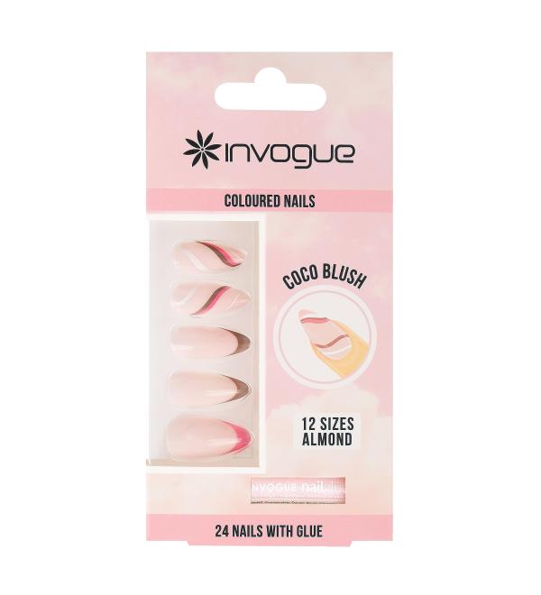 Invogue Coco Blush Almond Nails (24 Pieces) - Buy Online on GoSupps.com
