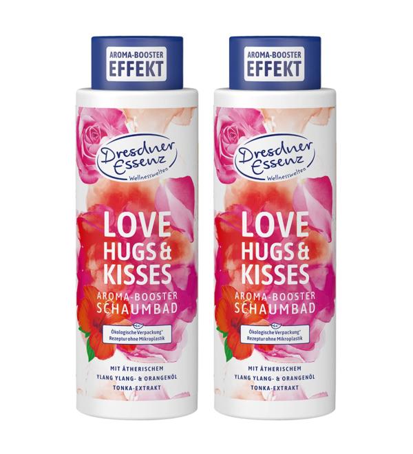 Pack of 2 Dresdner Essenz Bubble Bath Love Hugs and Kisses 2 x 500 ml Bath Additive Vegan